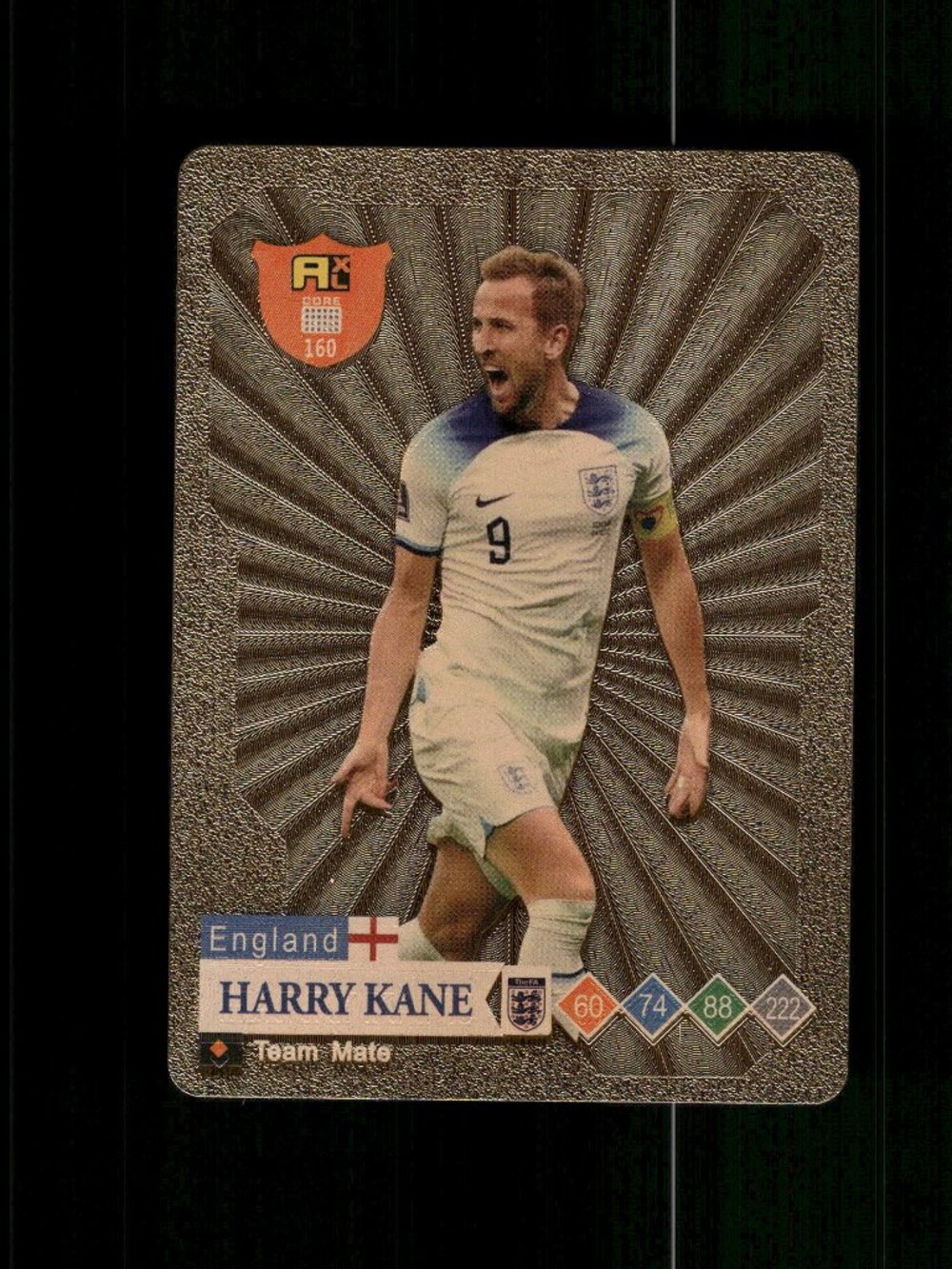 Metallic GOLD HARRY KANE Card Soccer Card ENGLAND Soccer FIFA World Cup